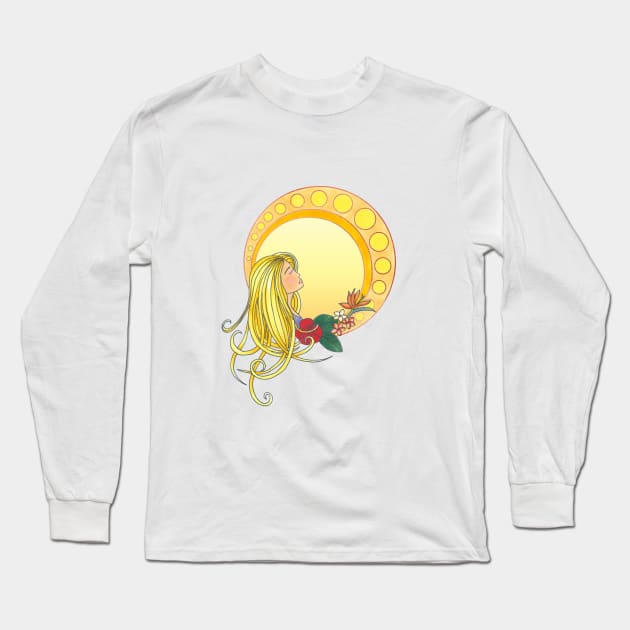 Gold lady - Art Nouveau style Long Sleeve T-Shirt by Home Cyn Home 